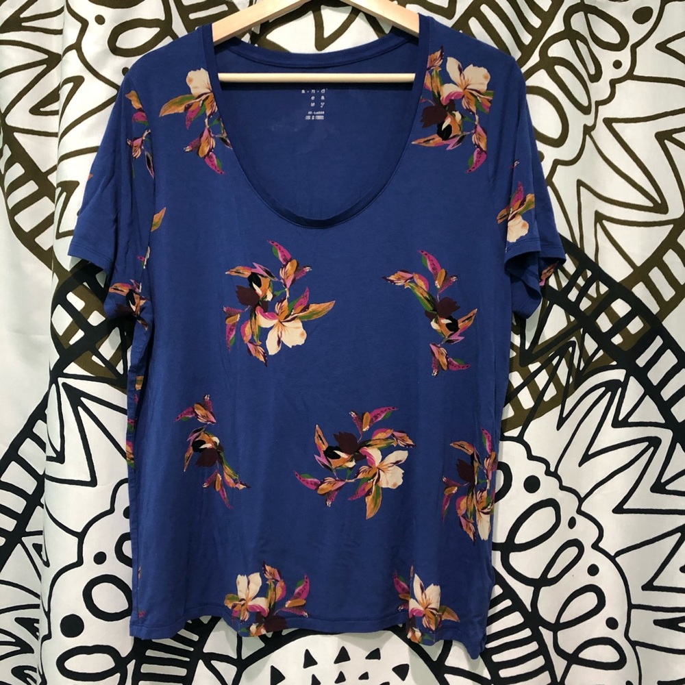 A New Day Floral Tee Shirt XXL